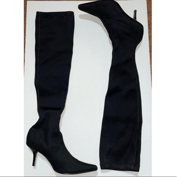 Pazzo Over the Knee pointy toe Fabric Boots ๐ค - Picture 3 of 14